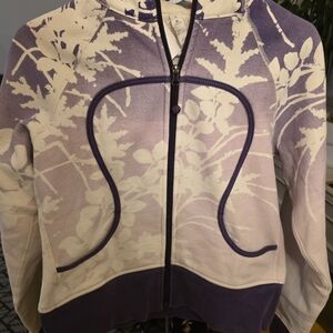 Floral Fade Zip-Up Scuba Hoodie